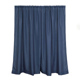 2 Pack | 10ftx8ft Navy Blue Polyester Drapery Panels With Rod Pockets, Photography Backdrop Curtains