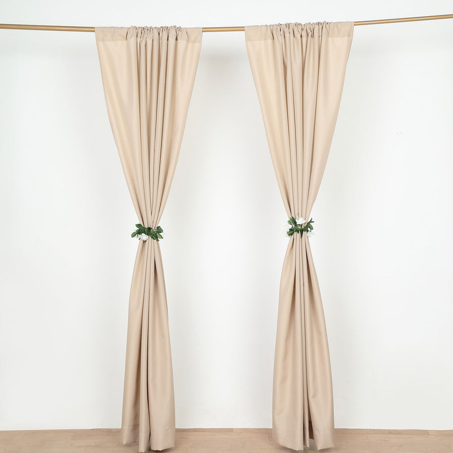 2 Pack | Nude Polyester Photography Backdrop Curtains, Drapery Panels With Rod Pockets
