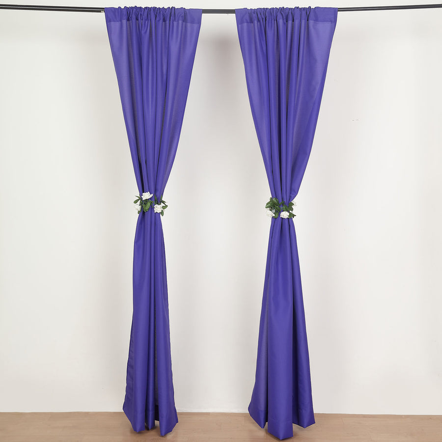 2 Pack Purple Polyester Event Curtain Drapes, 10ftx8ft Backdrop Event Panels With Rod Pockets