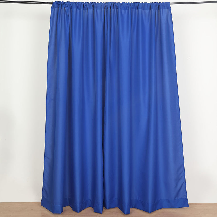 2 Pack Royal Blue Polyester Event Curtain Drapes, 10ftx8ft Backdrop Event Panels With Rod Pockets