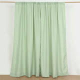 2 Pack | 10ftx8ft Sage Green Polyester Drapery Panels With Rod Pockets, Photography Backdrop Curtain