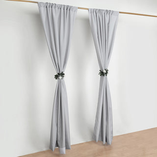 Durable and Versatile Silver Polyester Drapery Panels
