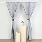 2 Pack | 10ftx8ft Silver Polyester Photography Backdrop Curtains