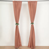 2 Pack Terracotta (Rust) Polyester Event Curtain Drapes, 10ftx8ft Backdrop Event Panels