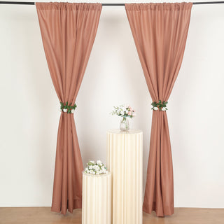 Versatile and Stylish Terracotta (Rust) Polyester Curtain Panels