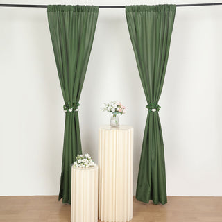 Enhance Your Event Décor with Olive Green Polyester Curtain Panels