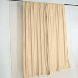 2 Pack Champagne Scuba Polyester Curtain Panel Inherently Flame Resistant Backdrops