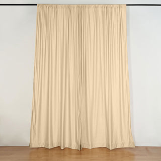 Elegant Champagne Scuba Polyester Curtain Panel for Stunning Backdrops