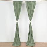 2 Pack Eucalyptus Sage Green Inherently Flame Resistant Scuba Polyester Curtain Panel Backdrops