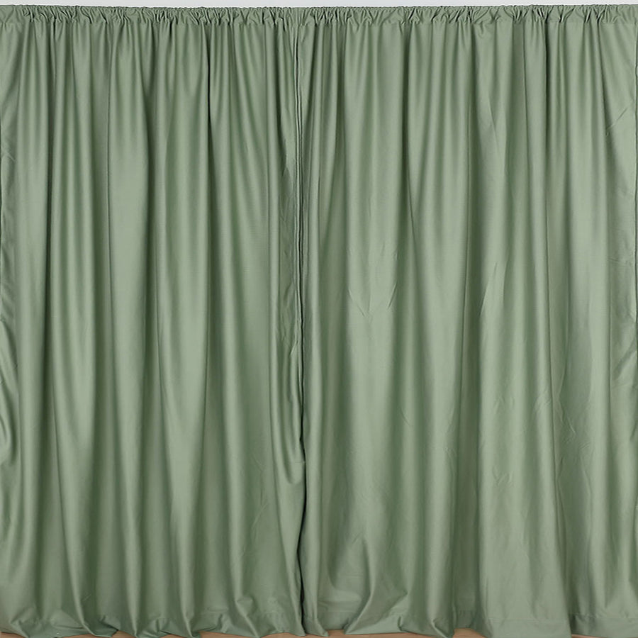 2 Pack Eucalyptus Sage Green Inherently Flame Resistant Scuba Polyester Curtain Panel#whtbkgd