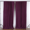 2 Pack Eggplant Inherently Flame Resistant Scuba Polyester Curtain Panel Backdrops