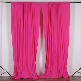 Enhance Your Event Decor with the 2 Pack Fuchsia Scuba Polyester Curtain Panel