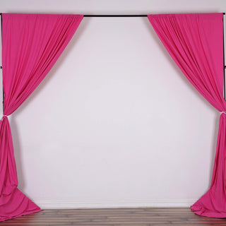 Fuchsia Scuba Polyester Curtain Panel - Add Elegance and Safety to Your Event Decor
