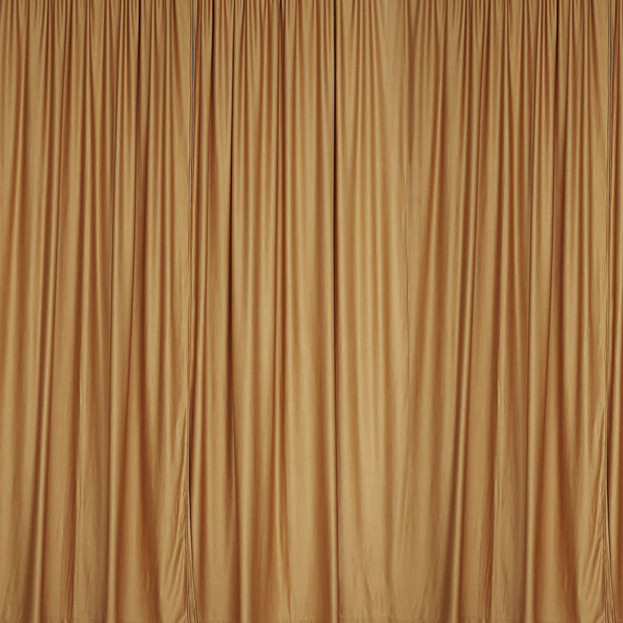 2 Pack Gold Inherently Flame Resistant Scuba Polyester Curtain Panel Backdrops#whtbkgd
