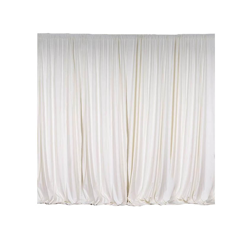 2 Pack Ivory Scuba Polyester Curtain Panel Inherently Flame Resistant Backdrops Wrinkle Free