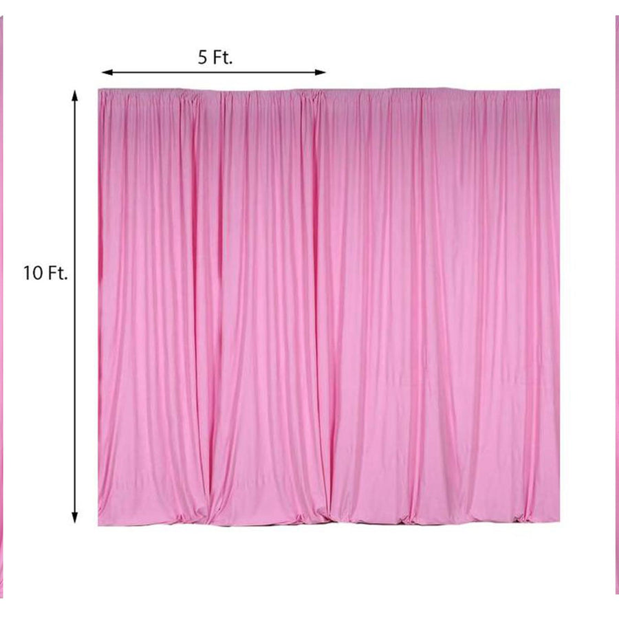 2 Pack Pink Scuba Polyester Curtain Panel Inherently Flame Resistant Backdrops Wrinkle Free With Rod