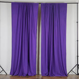 2 Pack Purple Scuba Polyester Curtain Panel Inherently Flame Resistant Backdrops Wrinkle