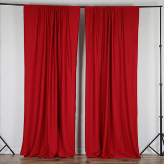 Add Elegance to Your Event with the Red Scuba Polyester Curtain Panel