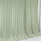 2 Pack Sage Green Inherently Flame Resistant Scuba Polyester Curtain Panel Backdrops