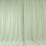 2 Pack Sage Green Inherently Flame Resistant Scuba Polyester Curtain Panel Backdrops
