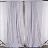 2 Pack Silver Inherently Flame Resistant Scuba Polyester Curtain Panel Backdrops