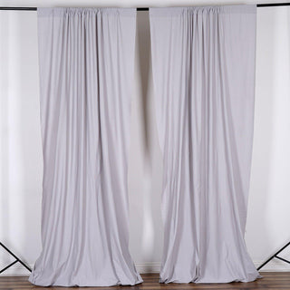 Add Elegance to Your Event with Silver Scuba Polyester Curtain Panels