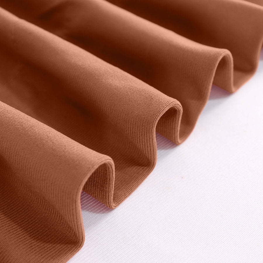 2 Pack Terracotta (Rust) Scuba Polyester Curtain Panel