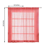 Pack of 2 | 52"x64” Coral Sequin Curtains With Rod Pocket Window Treatment Panels