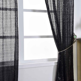 Black Sequin Curtains with Rod Pocket - Versatile and Stylish