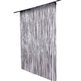 8ft Matte Charcoal Gray Metallic Tinsel Foil Fringe Doorway Curtain Party Backdrop
