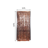 8ft Rose Gold Metallic Tinsel Foil Fringe Doorway Curtain Party Backdrop