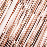 8ft Rose Gold Metallic Tinsel Foil Fringe Doorway Curtain Party Backdrop#whtbkgd
