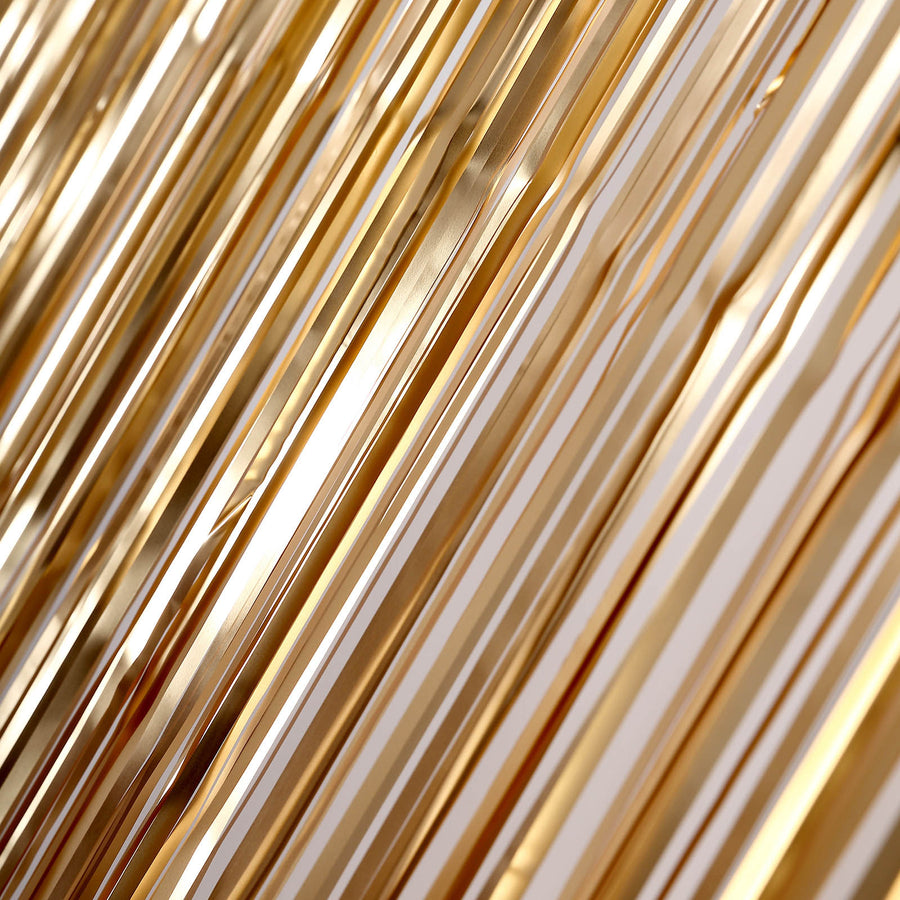 8ft Matte Gold Metallic Tinsel Foil Fringe Doorway Curtain Party Backdrop#whtbkgd