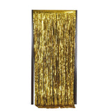 8ft Gold Metallic Tinsel Foil Fringe Doorway Curtain Party Backdrop