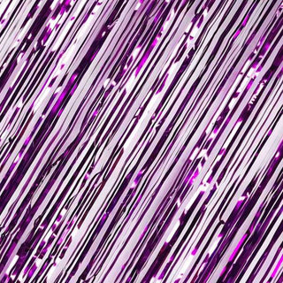 Elevate Your Event Decor with our Purple Metallic Tinsel Foil Fringe Curtain