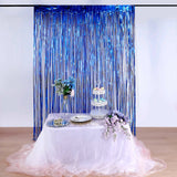 8ft Royal Blue Metallic Tinsel Foil Fringe Doorway Curtain Party Backdrop