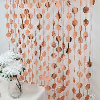 Create a Magical Ambiance with the Rose Gold Round Chain Foil Fringe Curtain