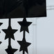 Black Star Chain Foil Fringe Curtain Party Backdrop, Metallic Black Tinsel Streamer Party Decor