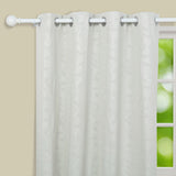 42-126inch Adjustable Curtain Rod Set, White, Round Finials