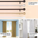 42-126inch Adjustable Curtain Rod Sets, Black, Round Finials