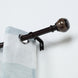 42-126inch Adjustable Curtain Rod Set, Chocolate Brown, Marble Finials