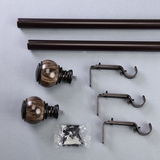 Enhance Your Interior Space with the Chocolate Brown Adjustable Curtain Rod Set