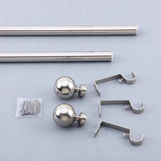 Easy Installation and Timeless Elegance with the Silver Adjustable Curtain Rod Set