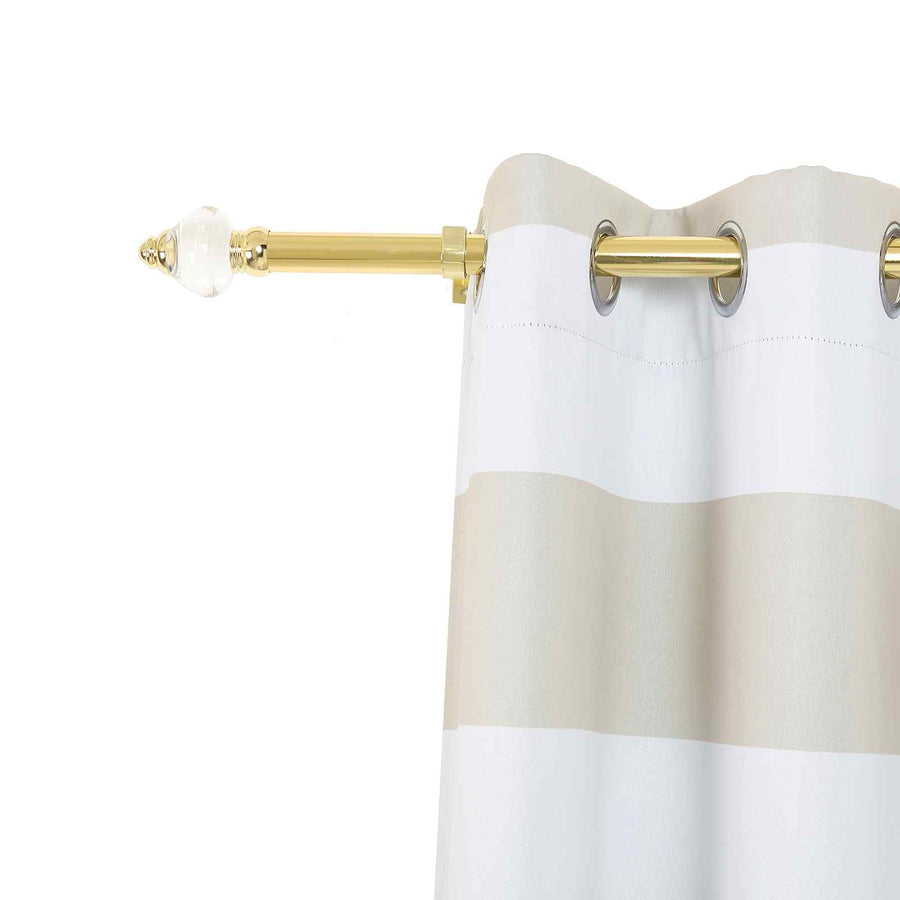 42-126inch Adjustable Metal Curtain Rod Set, Gold, Acrylic Designer Finials