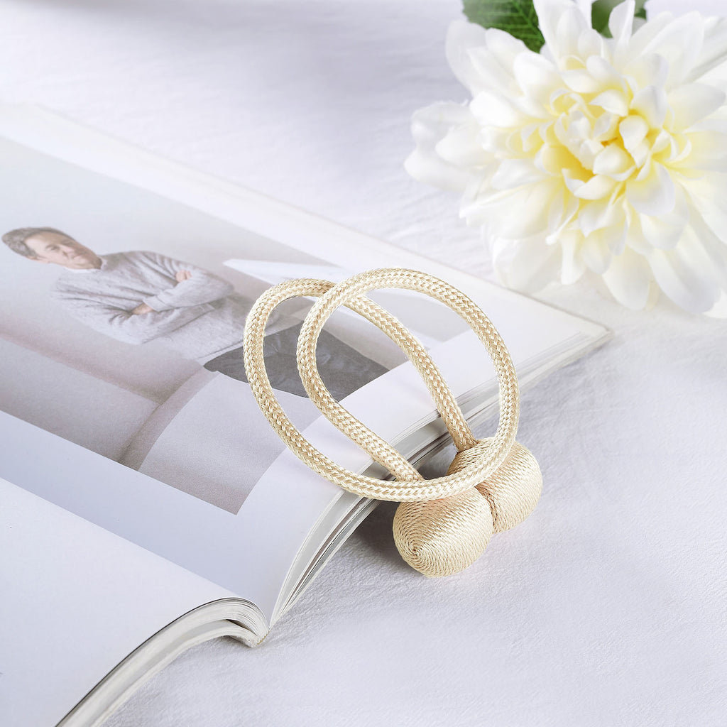 Pack Of 2 | Champagne Magnetic Curtain Tie Backs For Window Curtains ...