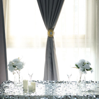 Create a Luxurious Ambiance with Gold Crystal Flower Magnetic Curtain Holdbacks