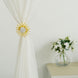 2 Pack | 4inch Gold Crystal Flower Magnetic Curtain Tie Backs