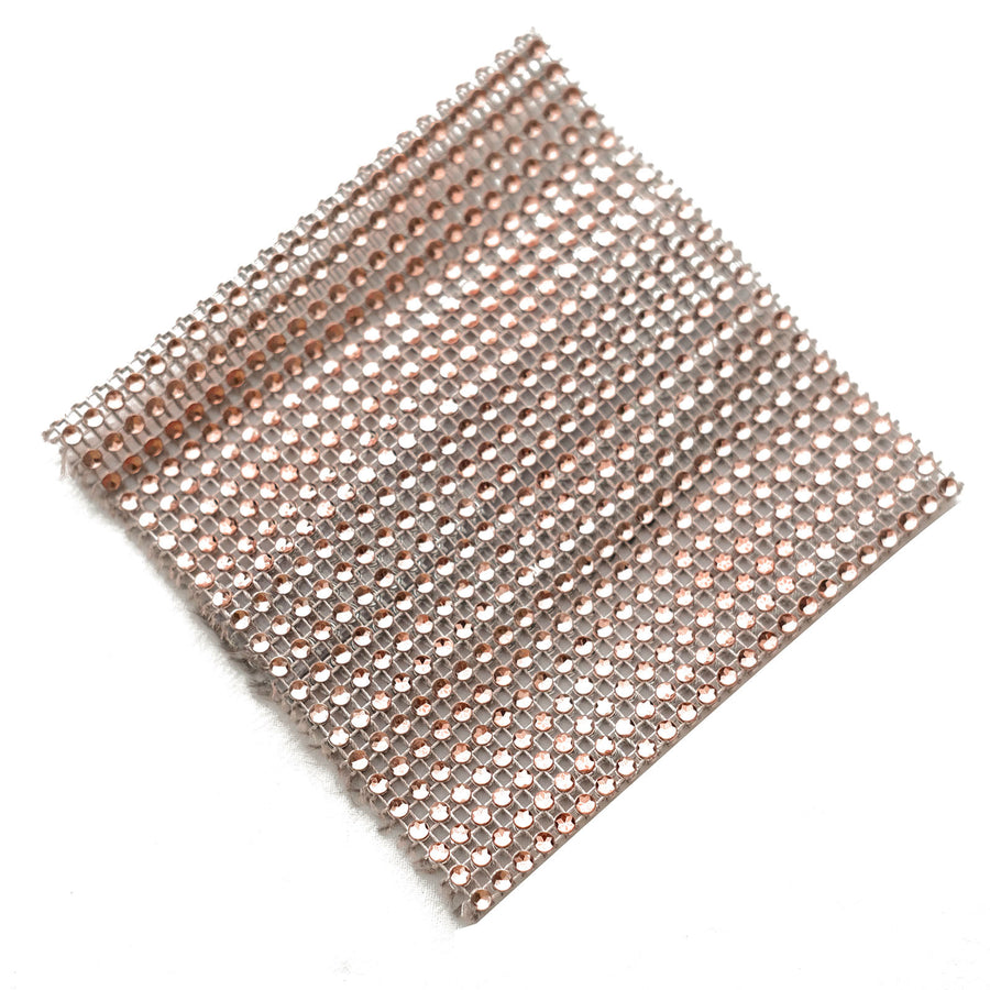 4 Pack | Blush / Rose Gold Rhinestone Mesh Velcro Backdrop Curtain Bands, Large Chair Sash Clip Tie#whtbkgd