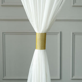 Add Glamour to Your Décor with Gold Rhinestone Mesh Velcro Backdrop Curtain Bands