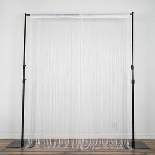 Elegant White Silk String Tassels Backdrop Party Curtains